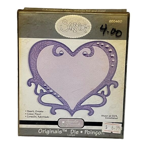 Sizzix Originals Die - Heart Ornate Model #655460 by Brenda Pinnick New - Picture 1 of 2